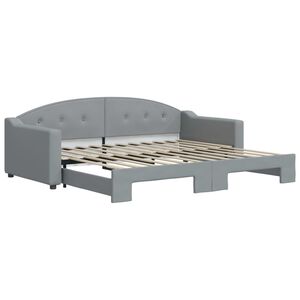 vidaXL Lit de jour avec gigogne sans matelas gris clair 90x200 cm