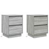 vidaXL Cabinet de chevet avec tiroir 2 pcs Gris 39 x 34,5 x 50 cm