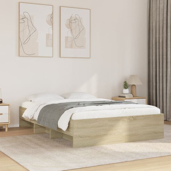 vidaXL Cadre de lit sans matelas ch&ecirc;ne sonoma 120x200 cm
