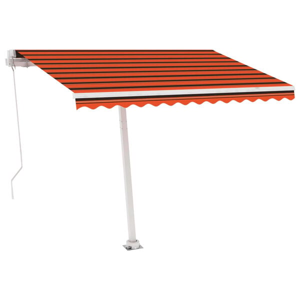 vidaXL Auvent manuel r&eacute;tractable avec LED 300x250 cm Orange et marron