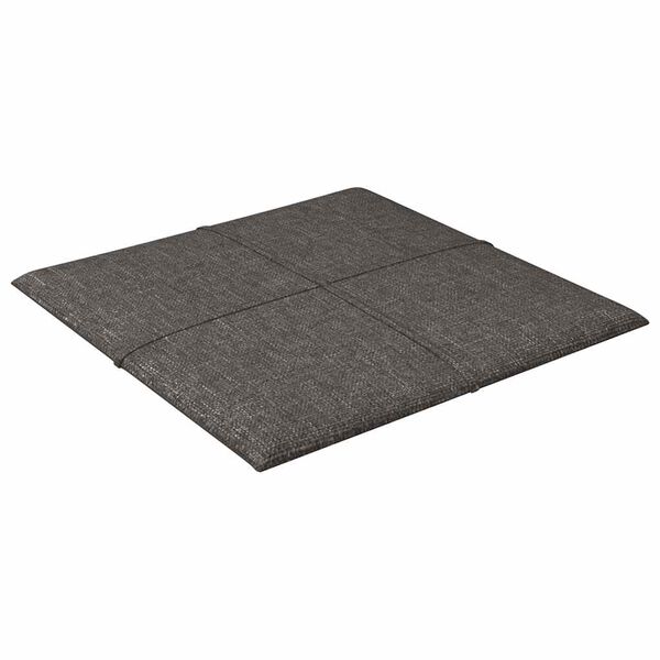 vidaXL Panneaux muraux 12 pcs Gris fonc&eacute; 30x30 cm Tissu 1,08 m&sup2;