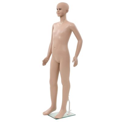 vidaXL Mannequin enfant corps complet avec base verre Beige 140 cm