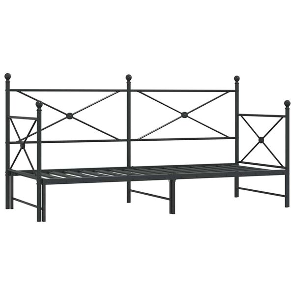 vidaXL Lit de jour avec gigogne sans matelas 80x200 cm acier