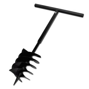 vidaXL Tari&egrave;re de sol avec m&egrave;che de tari&egrave;re 200 mm Acier Noir