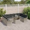 vidaXL Ensemble de canap&eacute; de jardin 10 pcs Gris clair Poly rotin