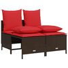 vidaXL Ensemble de canap&eacute; de jardin 4 pcs avec coussins marron r&eacute;sine tress&eacute;e