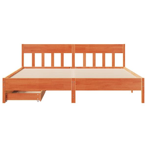 vidaXL Cadre de lit sans matelas cire marron 180x200cm bois pin massif