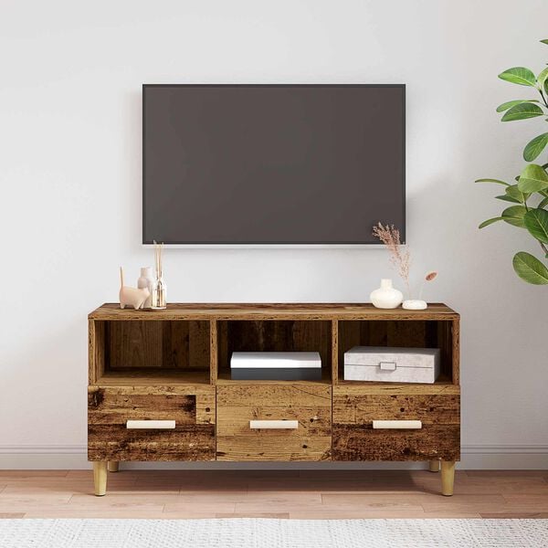 vidaXL Meuble TV Bois ancien 102 x 36 x 50 cm Bois d'ing&eacute;nierie