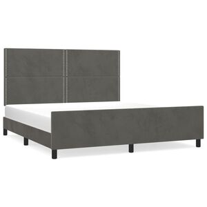 vidaXL Cadre de lit sans matelas gris fonc&eacute; 160x200 cm velours