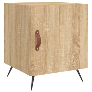 vidaXL Table de chevet ch&ecirc;ne sonoma 40x40x50 cm bois d&rsquo;ing&eacute;nierie