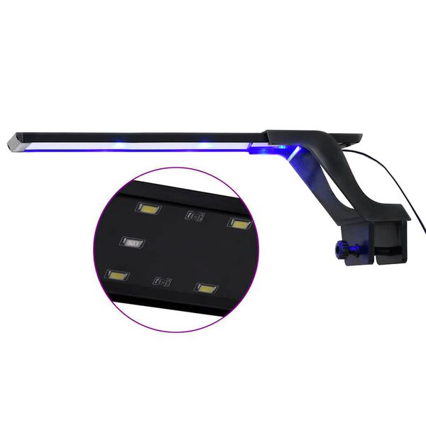 vidaXL Lampe &agrave; LED d'aquarium avec pince 35-55 cm Bleu et blanc