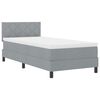 vidaXL Lit &agrave; ressorts avec matelas Gris clair 90 x 190 cm tissu
