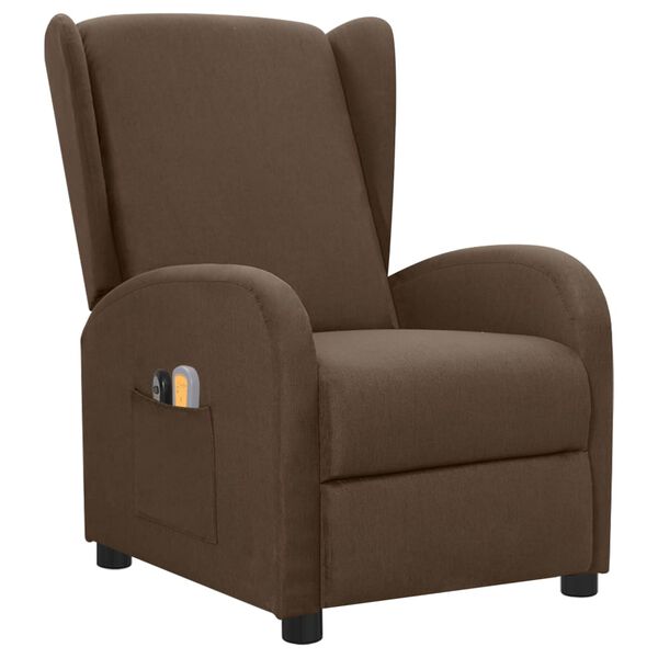 vidaXL Fauteuil &eacute;lectrique de massage Marron Tissu