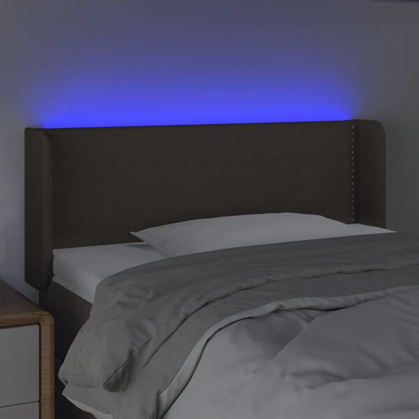 vidaXL T&ecirc;te de lit &agrave; LED Taupe 93x16x78/88 cm Tissu