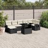 vidaXL Salon de jardin 8 pcs avec coussins noir r&eacute;sine tress&eacute;e