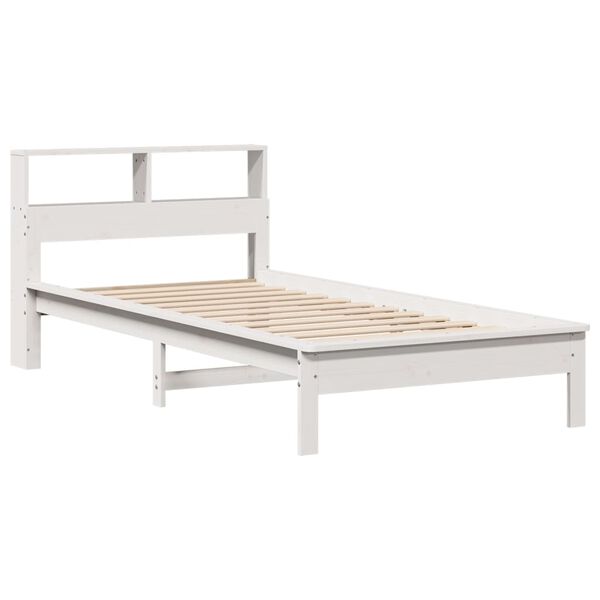 vidaXL Lit biblioth&egrave;que sans matelas blanc 90x190cm bois de pin massif