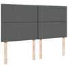 vidaXL Sommier &agrave; lattes de lit avec matelas Gris fonc&eacute; 180x200cm Tissu