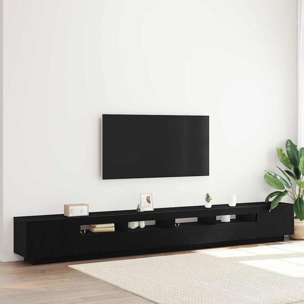 vidaXL Ensemble meuble TV Montage mural 3 pcs Noir 300 x 35 x 40 cm