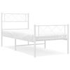 vidaXL Cadre de lit m&eacute;tal sans matelas et pied de lit blanc 100x200 cm