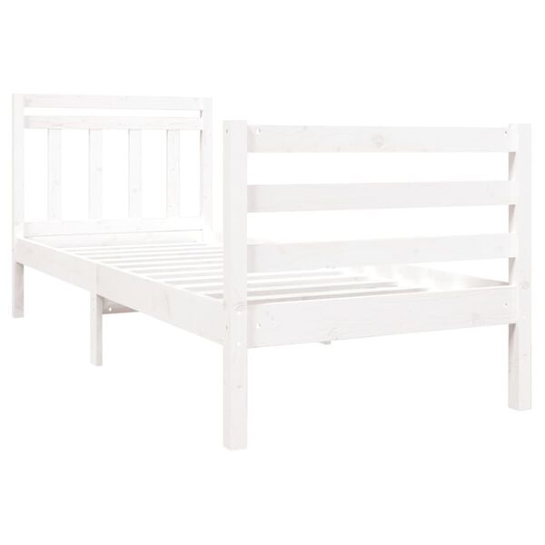 vidaXL Cadre de lit sans matelas blanc bois massif