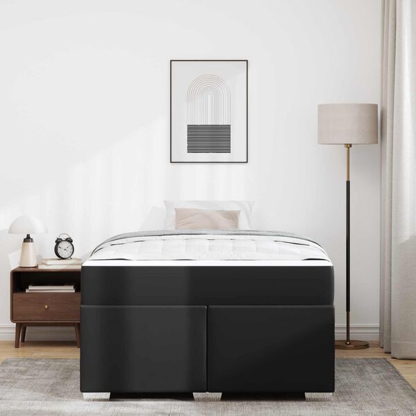 vidaXL Cadre de lit avec matelas Noir 120 x 200 cm tissu