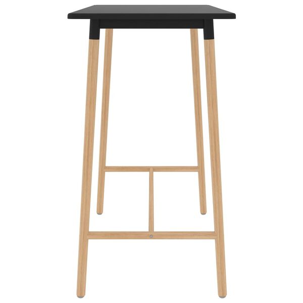 vidaXL Table de bar Noir 120x60x105 cm MDF et bois de hêtre massif