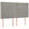 vidaXL T&ecirc;te de lit &agrave; LED Gris clair 147x16x118/128 cm Velours