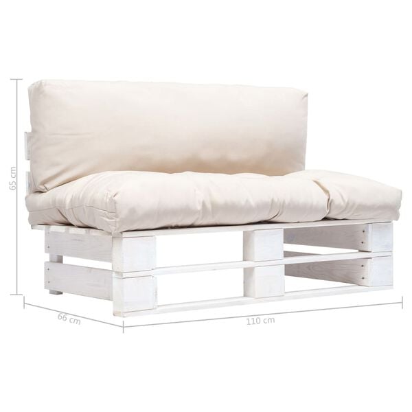 vidaXL Canap&eacute; de jardin palette avec coussins sable Pin&egrave;de