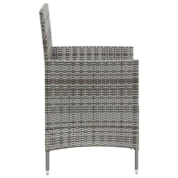 vidaXL Chaises de jardin avec coussins lot de 4 Résine tressée Gris