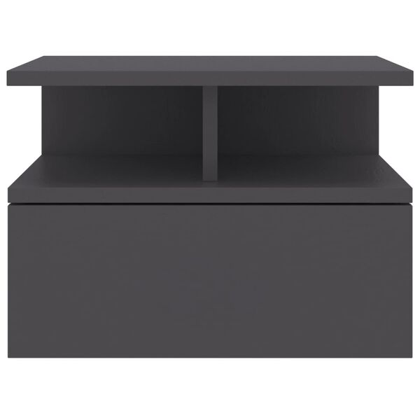 vidaXL Tables de chevet flottantes 2 pcs Gris Bois d'ing&eacute;nierie