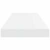 vidaXL &Eacute;tag&egrave;re murale flottante 2 pcs Blanc brillant 60x23,5x3,8cm MDF