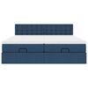VidaXL Cadre de lit ottoman avec matelas bleu 200x200cm tissu