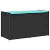 vidaXL Banc de rangement ext&eacute;rieur coussin noir 100 cm r&eacute;sine tress&eacute;e