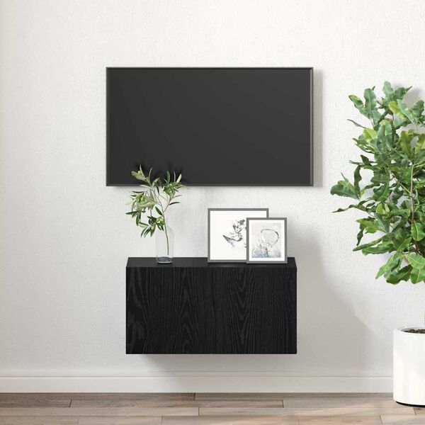 vidaXL Ensemble meuble TV Noir 60 x 30 x 30 cm Bois d'ing&eacute;nierie