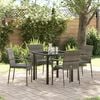 vidaXL Ensemble de salle &agrave; manger pour jardin 5 pcs Gris polyrotin