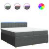 vidaXL Sommier &agrave; lattes de lit avec matelas Gris fonc&eacute; 200x200cm Tissu
