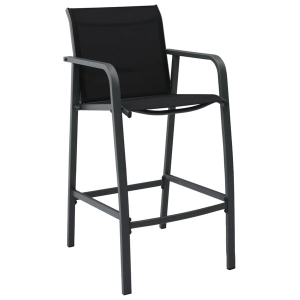 vidaXL Ensemble de bar de jardin 3 pcs Noir