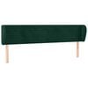 vidaXL T&ecirc;te de lit avec oreilles Vert fonc&eacute; 163x23x78/88 cm Velours