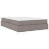 vidaXL Lit avec rangement et matelas Taupe 140 x 200 cm Polyester
