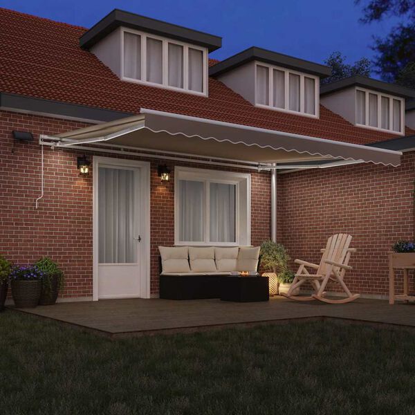 vidaXL Auvent R&eacute;tractable Beige 450 &times; 300 cm Tissu et acier