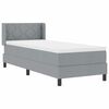 vidaXL Lit &agrave; ressorts avec matelas Gris clair 200 x 80 cm Polyester
