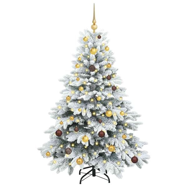 vidaXL Sapin de No&euml;l artificiel avec 150 LED Blanc 150 cm PE et PVC
