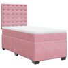 vidaXL Sommier &agrave; lattes de lit avec matelas Rose 90x200 cm Velours