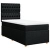 vidaXL Sommier à lattes de lit avec matelas Noir 90x200 cm Tissu