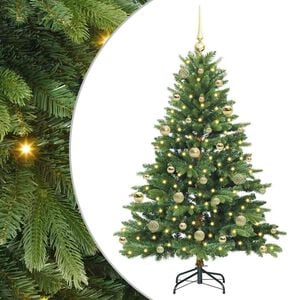 vidaXL Sapin de No&euml;l artificiel avec 150 LED Vert 150 cm PE et PVC