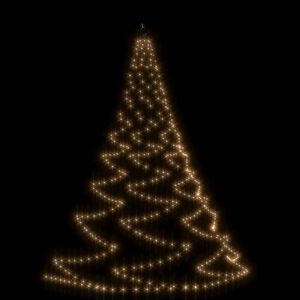 vidaXL Arbre mural avec crochet m&eacute;tallique 720 LED Blanc chaud 5 m
