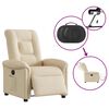 vidaXL Fauteuil inclinable &eacute;lectrique Cr&egrave;me Tissu