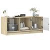 vidaXL Meuble TV avec portes en verre ch&ecirc;ne sonoma 102x37x42 cm