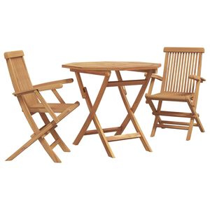 vidaXL Ensemble de salle &agrave; manger pour jardin 3 pcs Marron