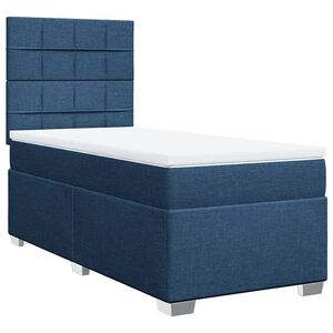 vidaXL Sommier &agrave; lattes de lit avec matelas Bleu 80x200 cm Tissu